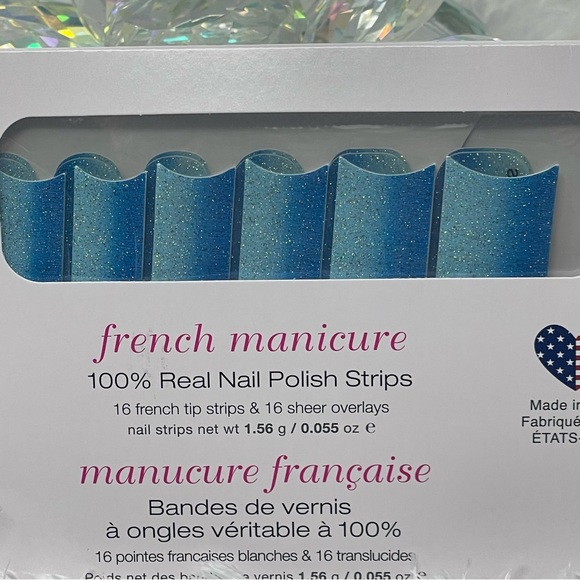 Color Street | On the Flip Side French manicure sky-royal blue verticals ombré - Picture 10 of 12